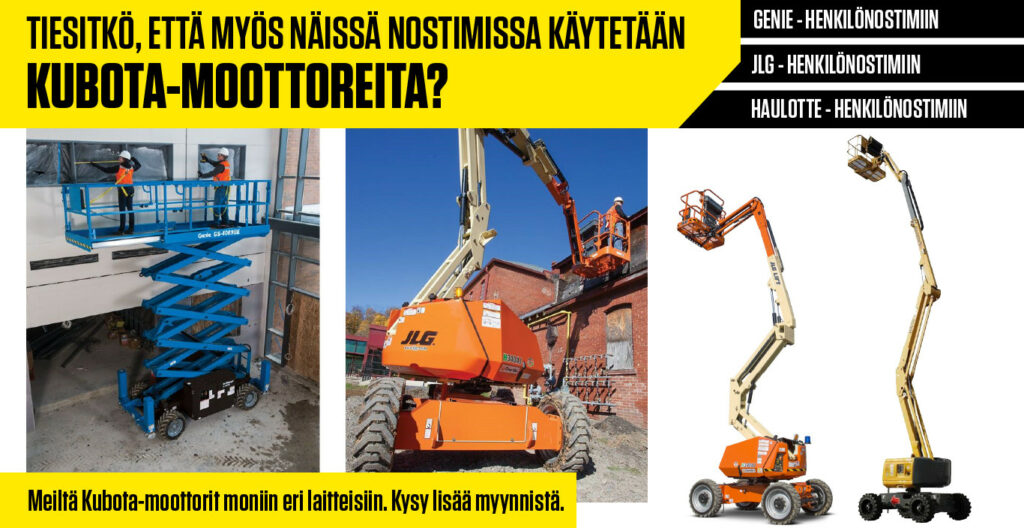 Kubota moottorit moniin eri henkilönostimiin